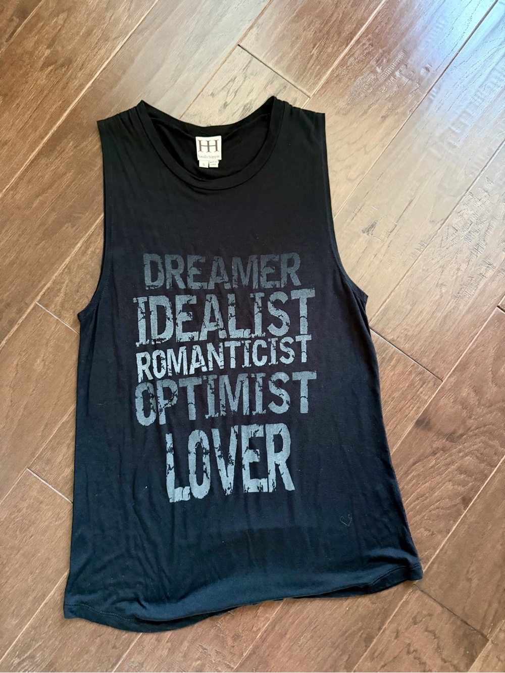 Haute Hippie Black Graphic Muscle Tank